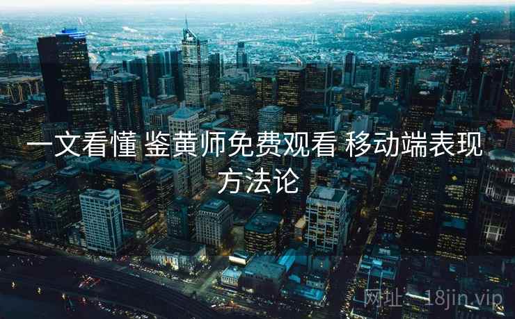 一文看懂 鉴黄师免费观看 移动端表现 方法论